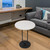 Side Table with Marble Top Metal Pub Bar Round Table Modern Sofa Side End Table Coffee Tray Side Desk for Couch Living Room Bedroom