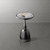 Modern 24" Tall Round End Table with Decorated Tabletop and Iron Metal Base, Accent Furniture, Elegant Pedestal Stand for Living Room, Home Office, Black with Faux Marble