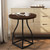 Lindsay Round Accent Table with Metal Base - Brown