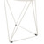 Metal Accent Table Triangle Base Round Mirror Top, White 18.24D x 24W x 18H in