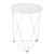 Metal Accent Table Triangle Base Round Mirror Top, White 18.24D x 24W x 18H in