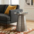 Sheridan Metal Table - 18" Wide x 20" High Solid Metal Round Side Table in Antique Silver, Industrial Accent Table for Living Room, Bedroom, or Office with Sculptural Design, Assembled