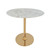 Marble Round End Table with Gold Metal Frame – 21in Tall 19in Diameter Modern Nordic Side Table Nightstand for Living Room, Bedroom, Entryway, Elegant Durable Furniture