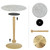 Marble Round End Table with Gold Metal Frame – 21in Tall 19in Diameter Modern Nordic Side Table Nightstand for Living Room, Bedroom, Entryway, Elegant Durable Furniture