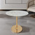 Marble Round End Table with Gold Metal Frame – 21in Tall 19in Diameter Modern Nordic Side Table Nightstand for Living Room, Bedroom, Entryway, Elegant Durable Furniture