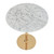 Marble Round End Table with Gold Metal Frame – 21in Tall 19in Diameter Modern Nordic Side Table Nightstand for Living Room, Bedroom, Entryway, Elegant Durable Furniture