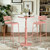 42" Tall Modern Industrial Bar Table-23.6" Dia Round Metal Top Standing Pub Cocktail Bistro Table-Indoor Outdoor Patio-Commercial Grade, Heavy Duty (Peach-Pink)