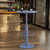 42" Tall Modern Industrial Bar Table-23.6" Dia Round Metal Top Bar Height Adjustable Standing Pub Table-Dining Room Bistro Table-Cocktail Use (Pigeon Blue)
