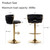 Gold Velvet Bar Stools Set of 6, Swivel Counter Height Bar Stools with Back, Adjustable Woven Barstools for Kitchen Island, Pub, Club (Black)