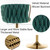 Gold Velvet Bar Stools Set of 4, Swivel Counter Height Bar Stools with Back, Adjustable Woven Barstools for Kitchen Island, Pub, Club (Green)