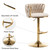 Gold Velvet Bar Stools Set of 4, Swivel Counter Height Bar Stools with Back, Adjustable Woven Barstools for Kitchen Island, Pub, Club (Beige)