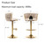 Gold Velvet Bar Stools Set of 4, Swivel Counter Height Bar Stools with Back, Adjustable Woven Barstools for Kitchen Island, Pub, Club (Beige)