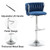 Velvet Bar Stools Set of 3, Swivel Counter Height Bar Stools with Back, Adjustable Woven Barstools for Kitchen Island, Pub, Club (Blue)
