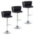 Velvet Bar Stools Set of 3, Swivel Counter Height Bar Stools with Back, Adjustable Woven Barstools for Kitchen Island, Pub, Club (Black)