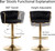 Gold Velvet Bar Stools Set of 3, Swivel Counter Height Bar Stools with Back, Adjustable Woven Barstools for Kitchen Island, Pub, Club (Black)
