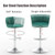 Velvet Bar Stools Set of 2, Swivel Counter Height Bar Stools with Back, Adjustable Woven Barstools for Kitchen Island, Pub, Club (Green)