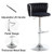 Velvet Bar Stools Set of 2, Swivel Counter Height Bar Stools with Back, Adjustable Woven Barstools for Kitchen Island, Pub, Club (Black)
