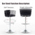 Velvet Bar Stools Set of 2, Swivel Counter Height Bar Stools with Back, Adjustable Woven Barstools for Kitchen Island, Pub, Club (Black)