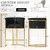 Modern Counter Height Bar Stools,Bar Stools Set of 4,PU Leather Upholstered Barrel Barstools with Backs and Arms,26'' Kitchen Island Chairs,Mirror Champagne Gold Base,Ink Black Leather