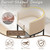 Modern Counter Height Bar Stools,Bar Stools Set of 4,PU Leather Upholstered Barrel Barstools with Backs,24'' Kitchen Island Chairs,Metal Black Frames,Beige White Leather