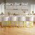 Modern Counter Height Bar Stools,Bar Stools Set of 3,Velvet Fabric Upholstered Barrel Barstools with Backs,26'' Kitchen Island Chairs,Metal Gold Frames,Beige White Velvet