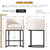 Modern Counter Height Bar Stools,Bar Stools Set of 3,PU Leather Upholstered Barrel Barstools with Backs,26'' Kitchen Island Chairs,Metal Black Frames,Beige White Leather
