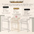 Modern Counter Height Bar Stools,Bar Stools Set of 2,PU Leather Upholstered Barrel Barstools with Backs and Arms,26'' Kitchen Island Chairs,Mirror Champagne Gold Base,Ink Black Leather