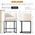 Modern Counter Height Bar Stools,Bar Stools Set of 2,PU Leather Upholstered Barrel Barstools with Backs,24'' Kitchen Island Chairs,Metal Black Frames,Beige White Leather