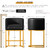 26" Modern Counter Height Bar Stools,PU Leather Upholstered Barrel Barstools with Backs,Island Chairs Bar Stools Set of 1,Metal Gold Frames,Black Leather