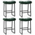 Modern Bar Stools Set of 4 for Kitchen Counter 24 inch Counter Height Backless Barstools with Upholstered Faux Leather Saddle Seat and Metal Frame Industrial Bar Chairs, Dark Green