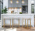 White & Gold Counter Height Bar Stool for Kitchen Counter Modern Backless Barstool with Upholstered Faux Leather Seat and Metal Frame Industrial 24 inch Bar Chair