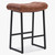 Counter Height Bar Stool for Kitchen Counter Modern Backless Barstool with Upholstered Faux Leather Seat and Metal Frame Industrial 24 inch Bar Chair, Brown