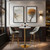 24'' Round Cocktail Bar Table with Metal Base, Tall Bistro Pub Table, Counter Bar Height Table for Kitchen, Dining Room, Living Room, Easy Assembly, Gold