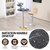24" Round Cocktail Bar Table with Metal Base, Tall Bistro Pub Table, Counter Bar Height Table for Kitchen, Dining Room, Living Room, Easy Assembly, Black&Gold