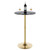 24" Round Cocktail Bar Table with Metal Base, Tall Bistro Pub Table, Counter Bar Height Table for Kitchen, Dining Room, Living Room, Easy Assembly, Black&Gold