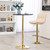 24" Round Cocktail Bar Table with Metal Base, Tall Bistro Pub Table, Counter Bar Height Table for Kitchen, Dining Room, Living Room, Easy Assembly, Black&Gold