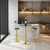 24" Round Cocktail Bar Table with Metal Base, Tall Bistro Pub Table, Counter Bar Height Table for Kitchen, Dining Room, Living Room, Easy Assembly, Black&Gold