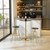 24" Round Cocktail Bar Table with Metal Base, Tall Bistro Pub Table, Counter Bar Height Table for Kitchen, Dining Room, Living Room, Easy Assembly, Black&Gold