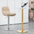 24'' Round Cocktail Bar Table with Metal Base, Tall Bistro Pub Table, Adjustable 27.9''-35.4'' Counter Bar Height for Kitchen, Dining Room, Living Room, Easy Assembly, Gold