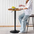 2 Pcs Bar Table, Height-Adjustable Round Pub Table 27-35.4 Inches with Sturdy Base, Modern Style, Easy to Assemble, Suitable for Small Space, Rustic Brown and Black BF58BTP201G1