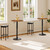 2 Pcs Bar Table, Height-Adjustable Round Pub Table 27-35.4 Inches with Sturdy Base, Modern Style, Easy to Assemble, Suitable for Small Space, Rustic Brown and Black BF58BTP201G1