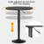 Bar Table, Height-Adjustable Round Pub Table 27-35.4 Inches, Cocktail Table with Sturdy Base, Modern Style, Easy to Assemble, Suitable for Small Space, Black BK58BT01G1