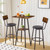 Bar Table, 2-Tier High Top Pub Table, Counter Height Table with Storage, Small Kitchen Dining Table, 36.6" High Bar Table for Living Room Party, Easy to Assemble, Rustic Brown BF51BT01