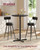 Round bar Table, Set of 2, High Top Bar Pub Table with Metal Frame and Cross Base, for 2-3 People, Modern, Easy to Assemble, 23.6 x 41.1 Inches, Ebony Black ULBT361B01-2J