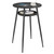 Bar Table with Storage, Round High Pub Table, Synthetic Leather with Stitching, Mid-Century Modern, Kitchen Home Bar, Living Room, Easy Assembly, Ebony Black and Ink Black