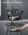 Bar Table with Storage, Round High Pub Table, Synthetic Leather with Stitching, Mid-Century Modern, Kitchen Home Bar, Living Room, Easy Assembly, Ebony Black and Ink Black