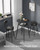Bar Table with Storage, Round High Pub Table, Synthetic Leather with Stitching, Mid-Century Modern, Kitchen Home Bar, Living Room, Easy Assembly, Ebony Black and Ink Black