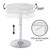 23.6" Round Bar Table, Adjustable Height Bar Table, Modern Cocktail Tables with MDF Top and Metal Base, Bistro Pub Tables Suitable for Cafe, Kitchen Island, Bar Counter, White