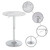 23.6" Round Bar Table, Adjustable Height Bar Table, Modern Cocktail Tables with MDF Top and Metal Base, Bistro Pub Tables Suitable for Cafe, Kitchen Island, Bar Counter, White