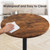 23.6" Round Bar Table, Adjustable Height Bar Table, Modern Cocktail Tables with MDF Top and Metal Base, Bistro Pub Tables Suitable for Cafe, Kitchen Island, Bar Counter, Brown